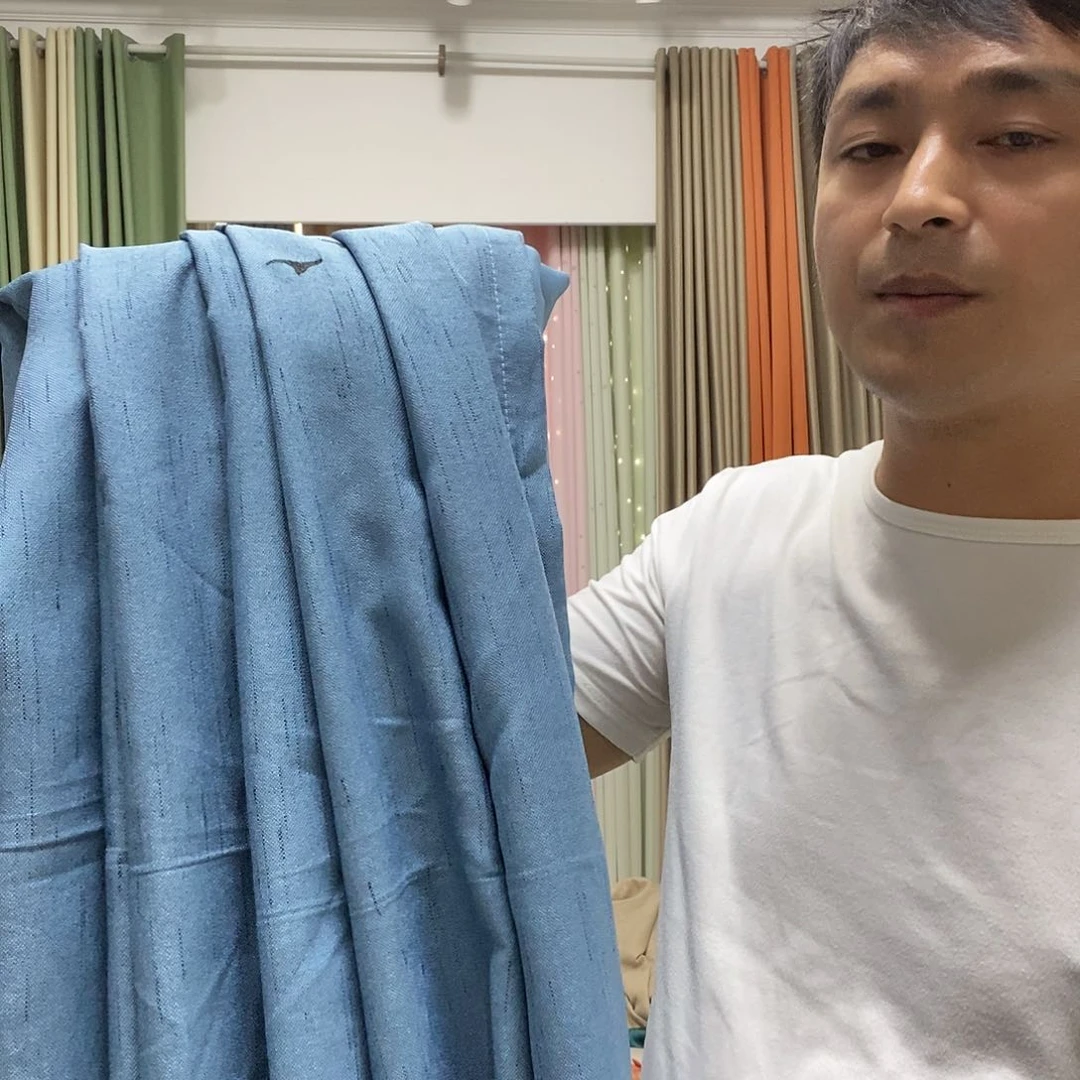 涤纶L***陈蓝色孤品窗帘