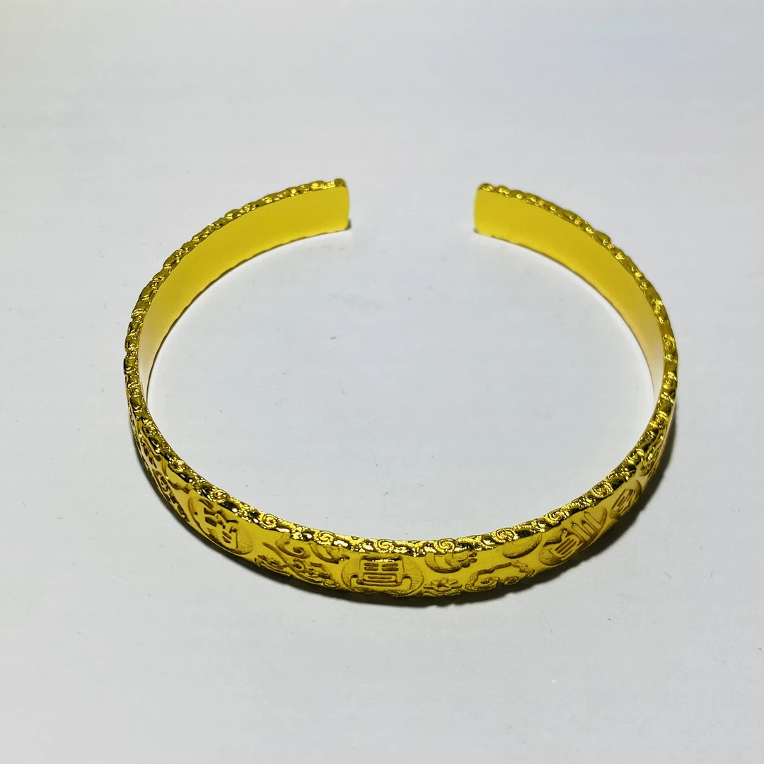 K13金色顺风顺水转运开口手镯