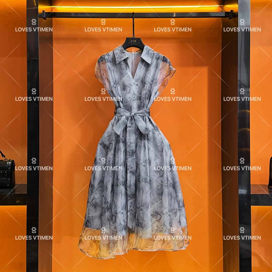 GG夏季气质国风显瘦复古收腰连衣裙L-A674