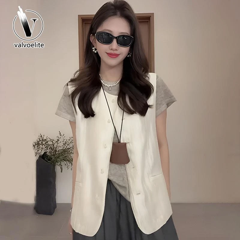 VALVOELITE新中式国风轻薄无袖叠穿背心马甲女新款夏季设计感上衣