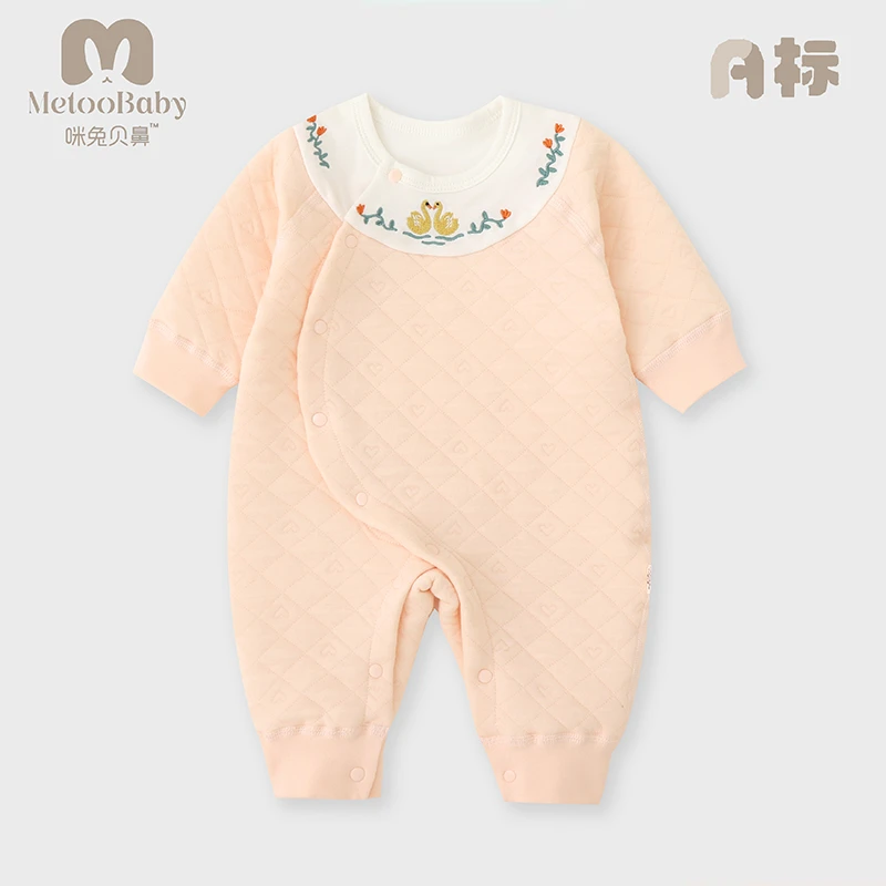 婴儿保暖连体衣服纯棉无骨宝宝哈衣秋冬打底新生儿保暖连体衣