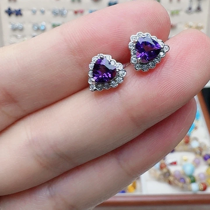 水晶吊坠(不含链)银S925镶嵌耳钉27