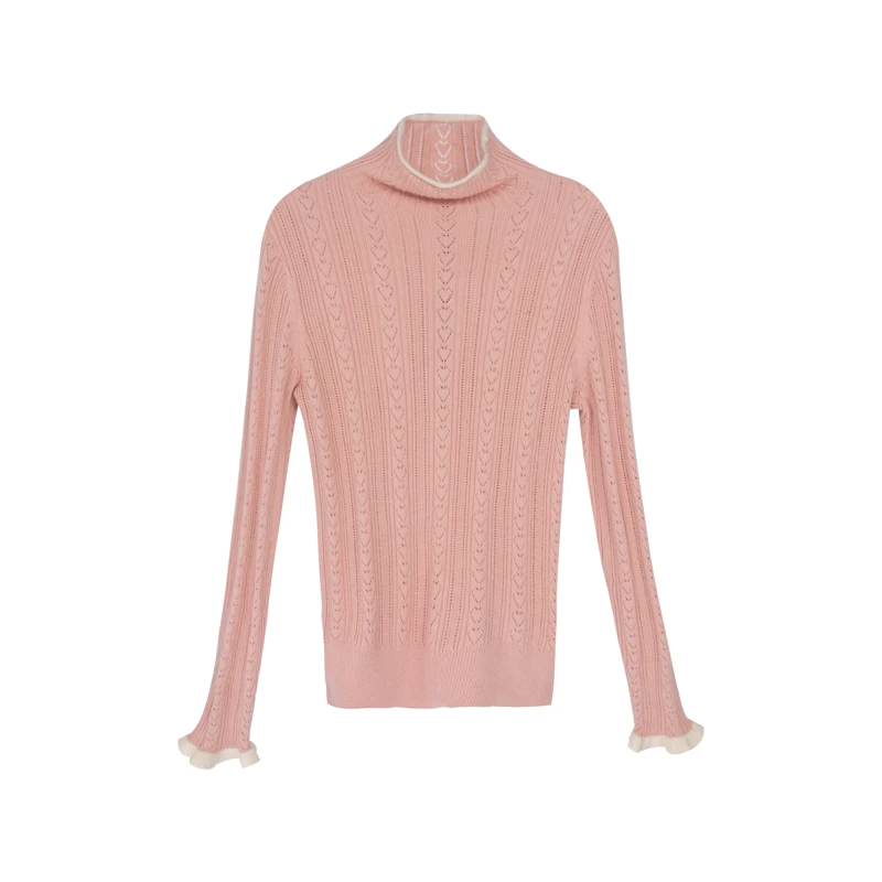 【她翼】春季针织女士长袖时尚百搭修身半高领CW1241234666