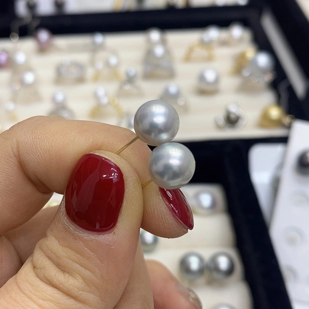 海水珍珠耳饰18K金镶嵌