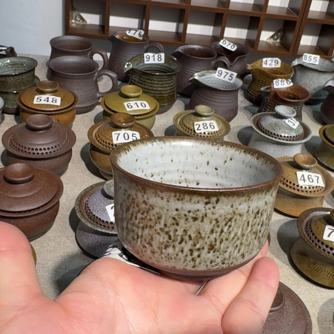 陶粗瓷茶具素色盖碗