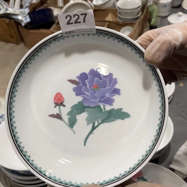 醴陵高温瓷釉下手绘7寸深盘