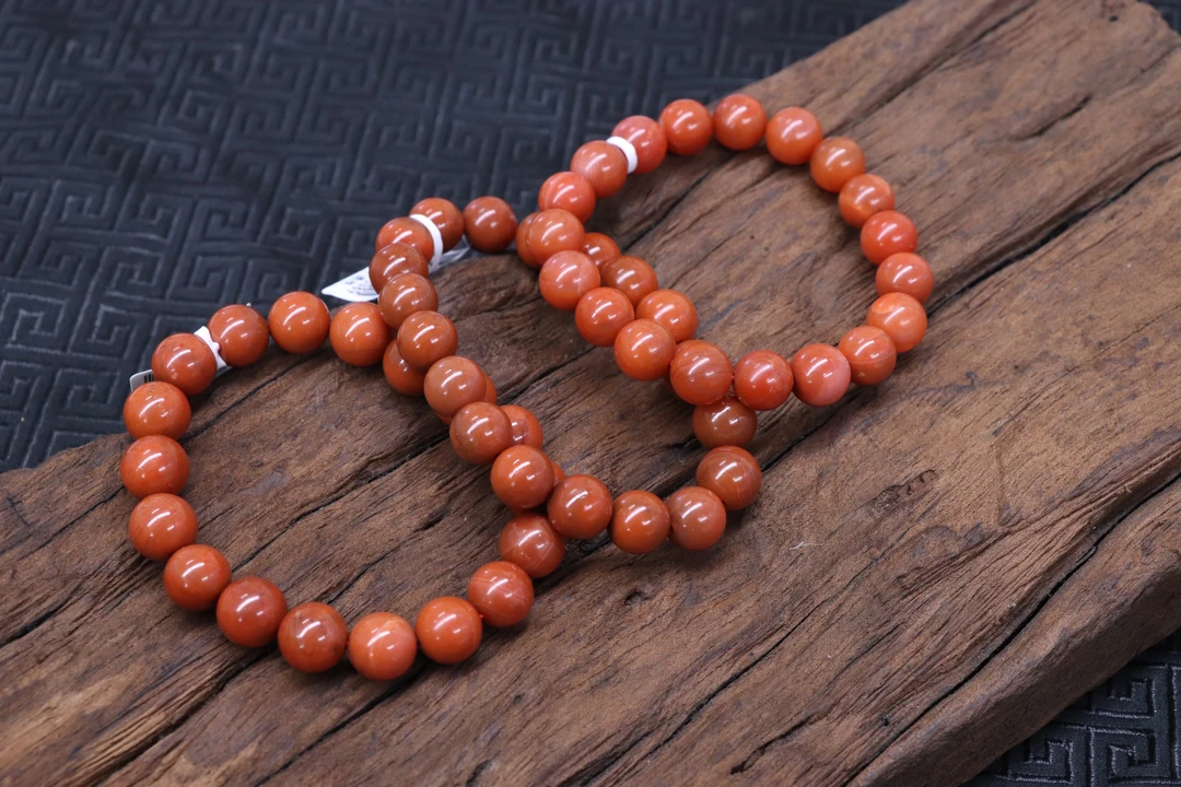 原矿无优化天然保山阿东寨老南红单圈10mm左右手串多样性发一串