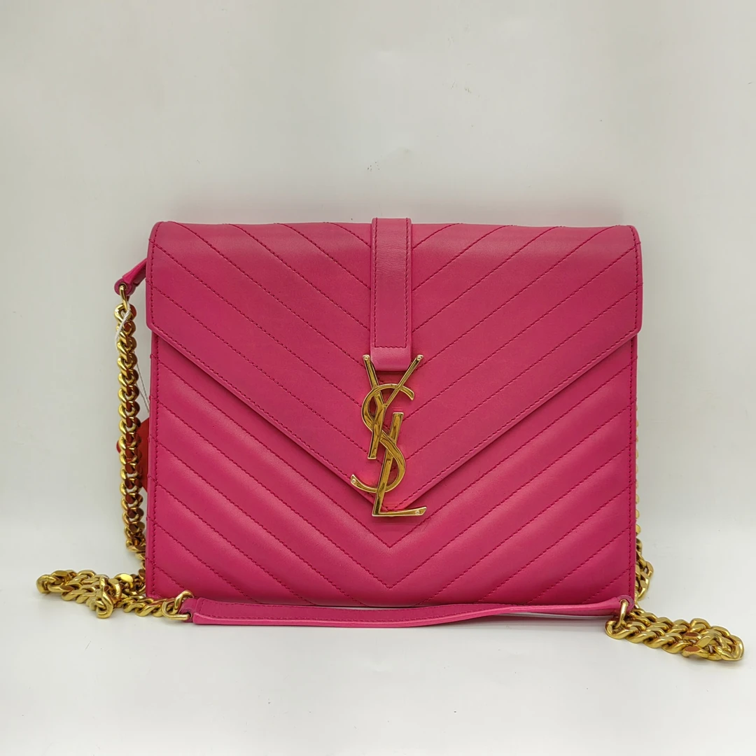 95新 YSL/圣罗兰 粉色信封包 1582 0762