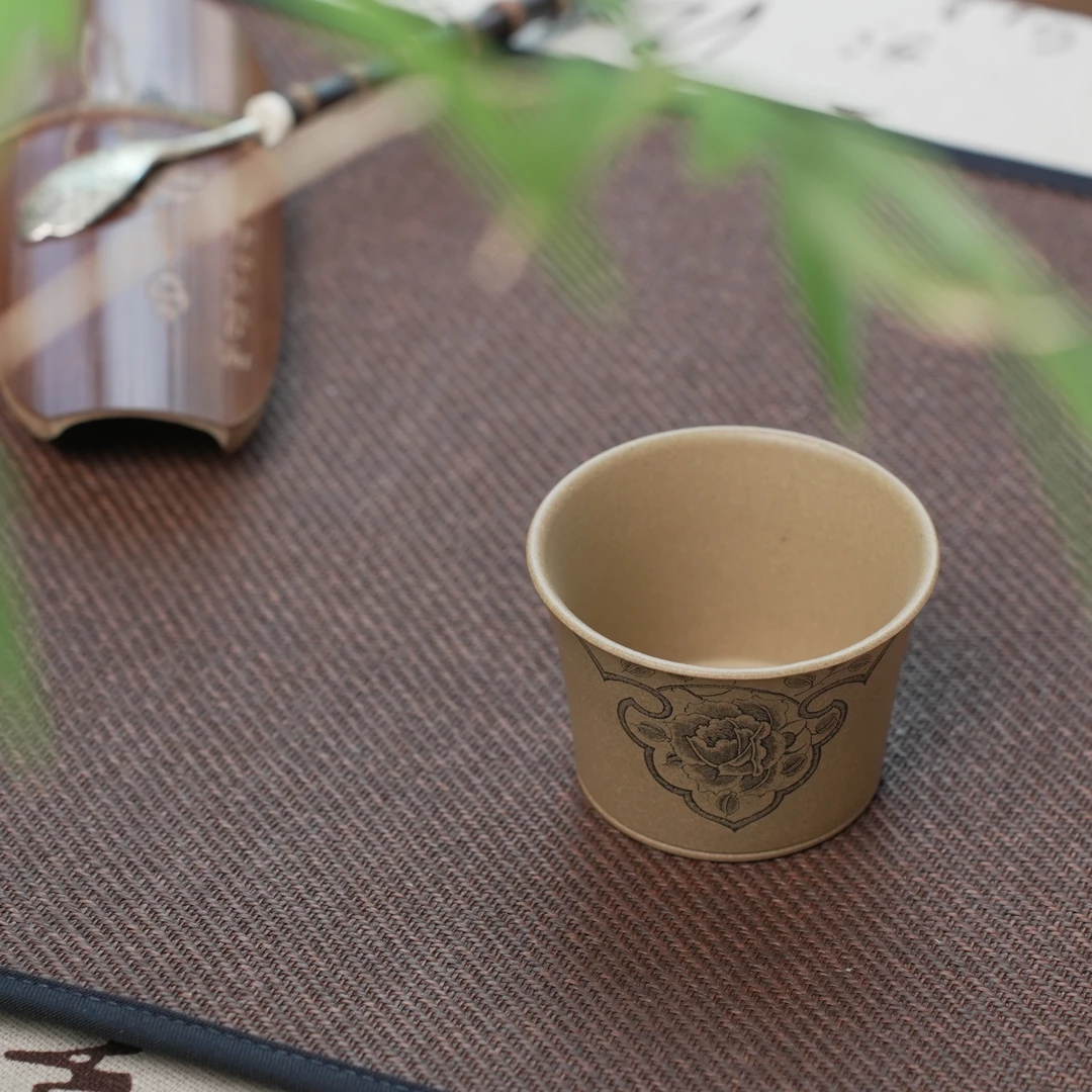 查越紫砂壶—原矿段泥《如意杯》