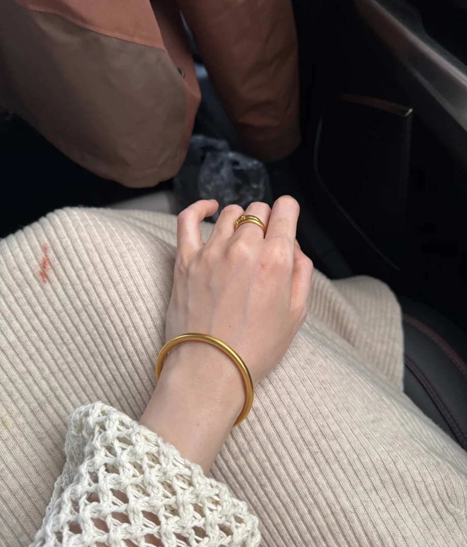 足银手镯 【古法素圈卡4】经典百搭传承送女友爱妈妈