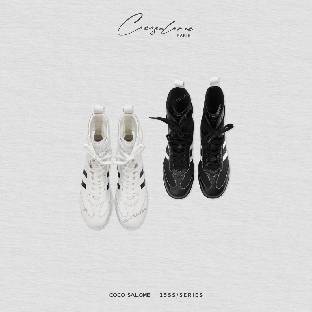 COCO SALOME&新款气质靴真皮透气显退长潮流时尚#跟高3CM