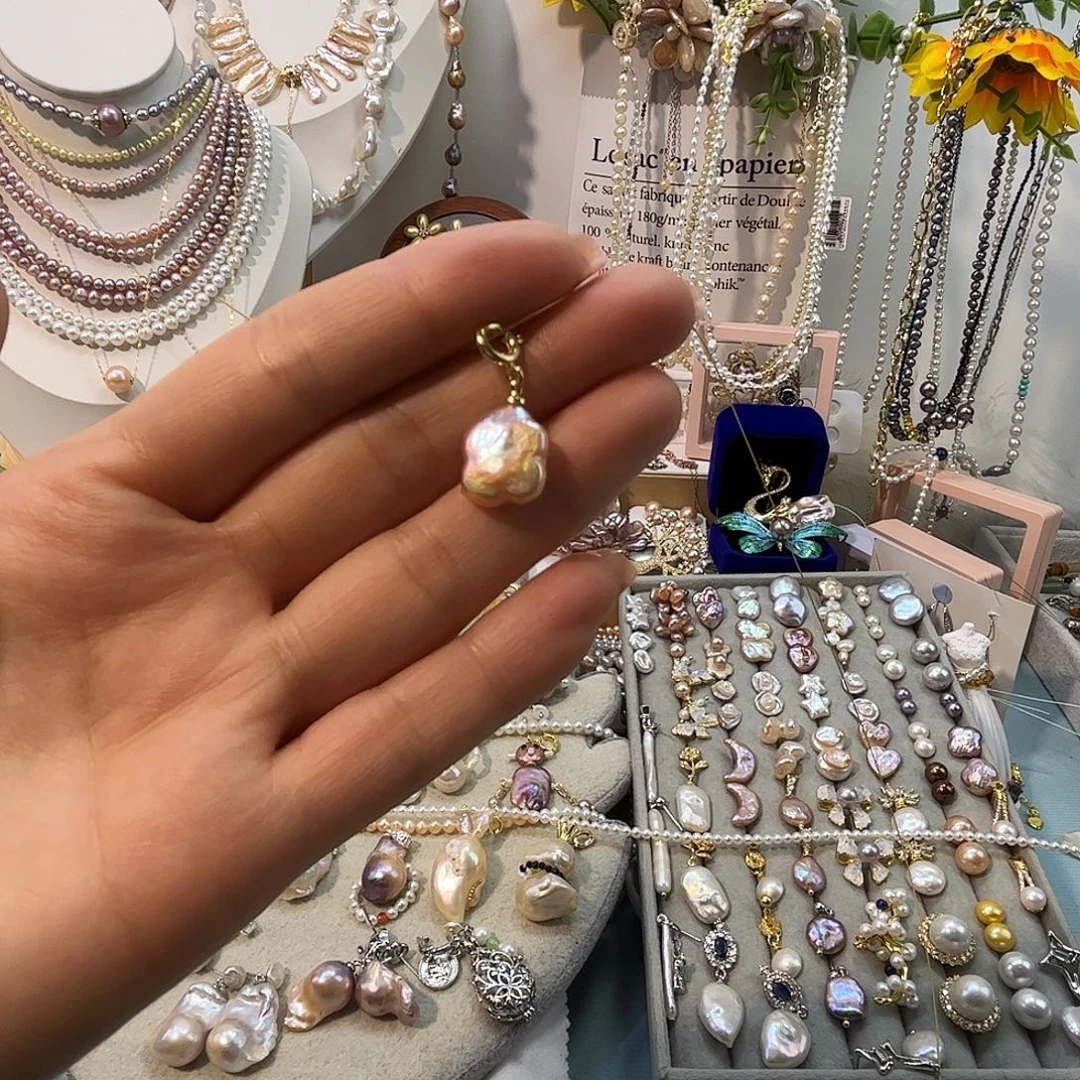 淡水珍珠颈饰银S925镶嵌