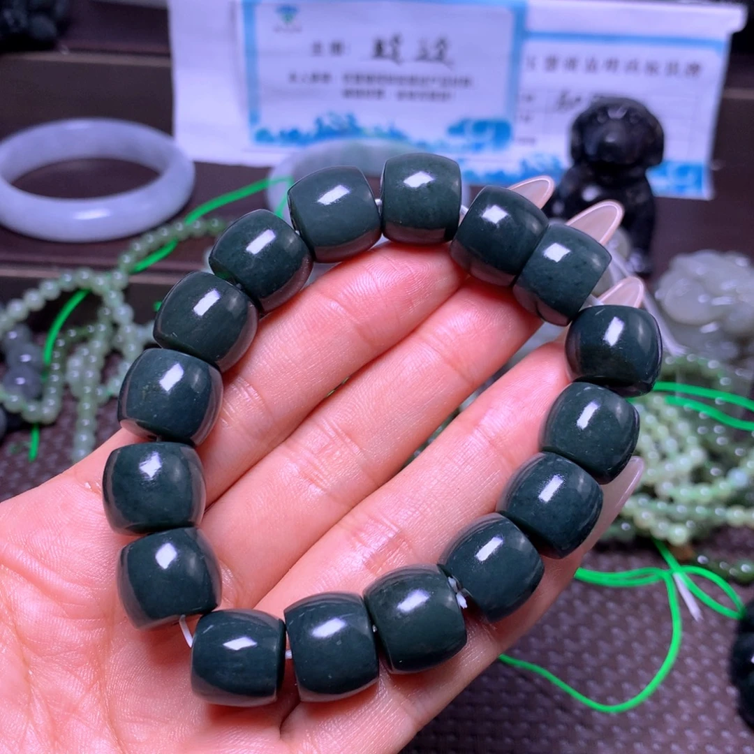 和田玉未镶嵌手串卡15