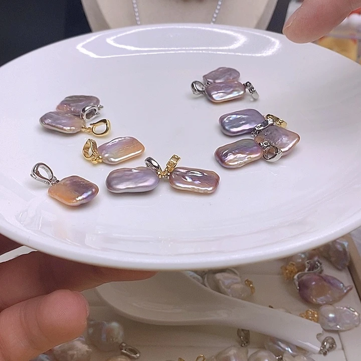 淡水珍珠银S925镶嵌颈饰75