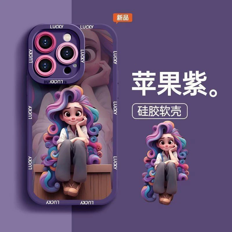 BANCA新年七彩公主适用iPhone16苹果15手机壳13promax创意14/12软