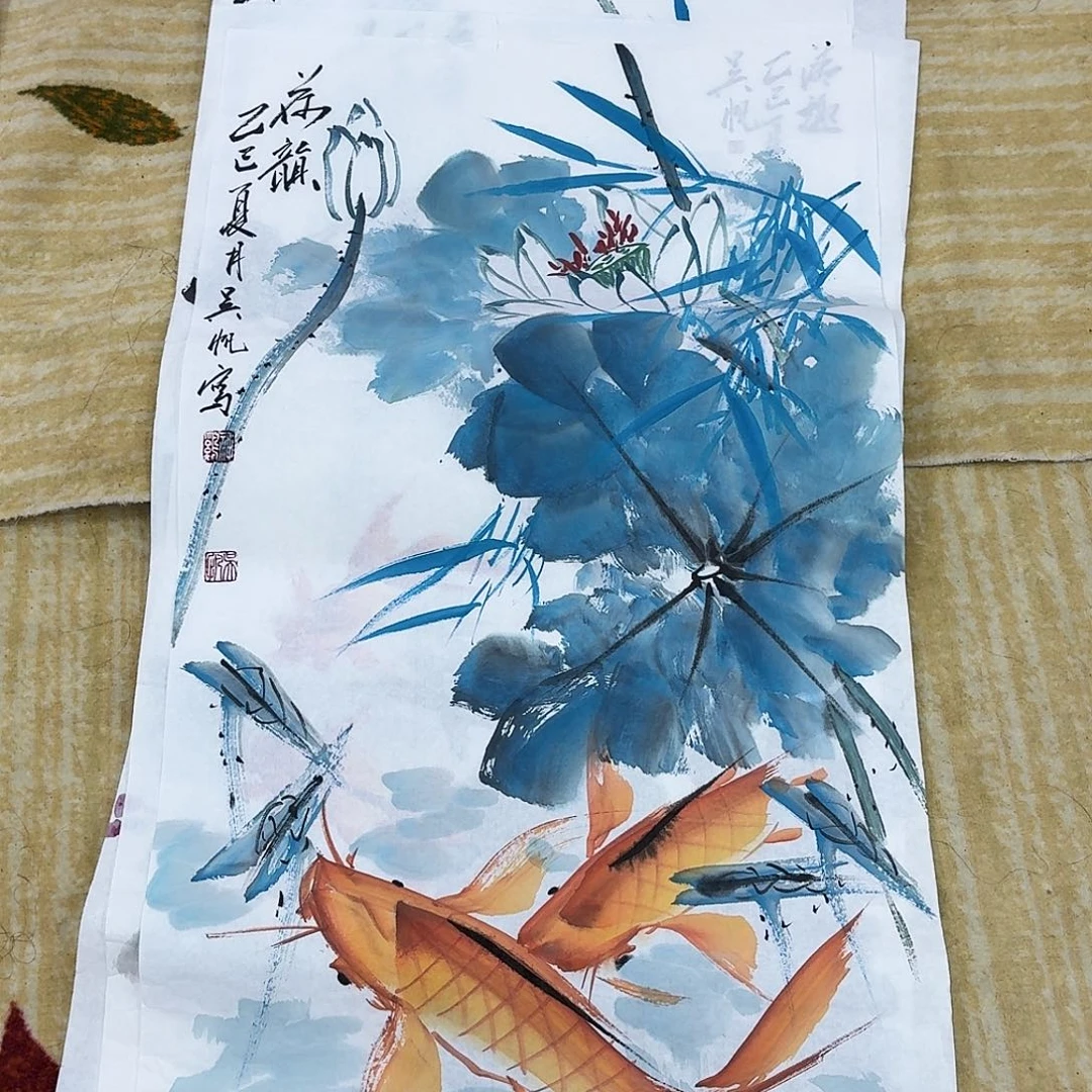 国画三尺整纸手绘作品