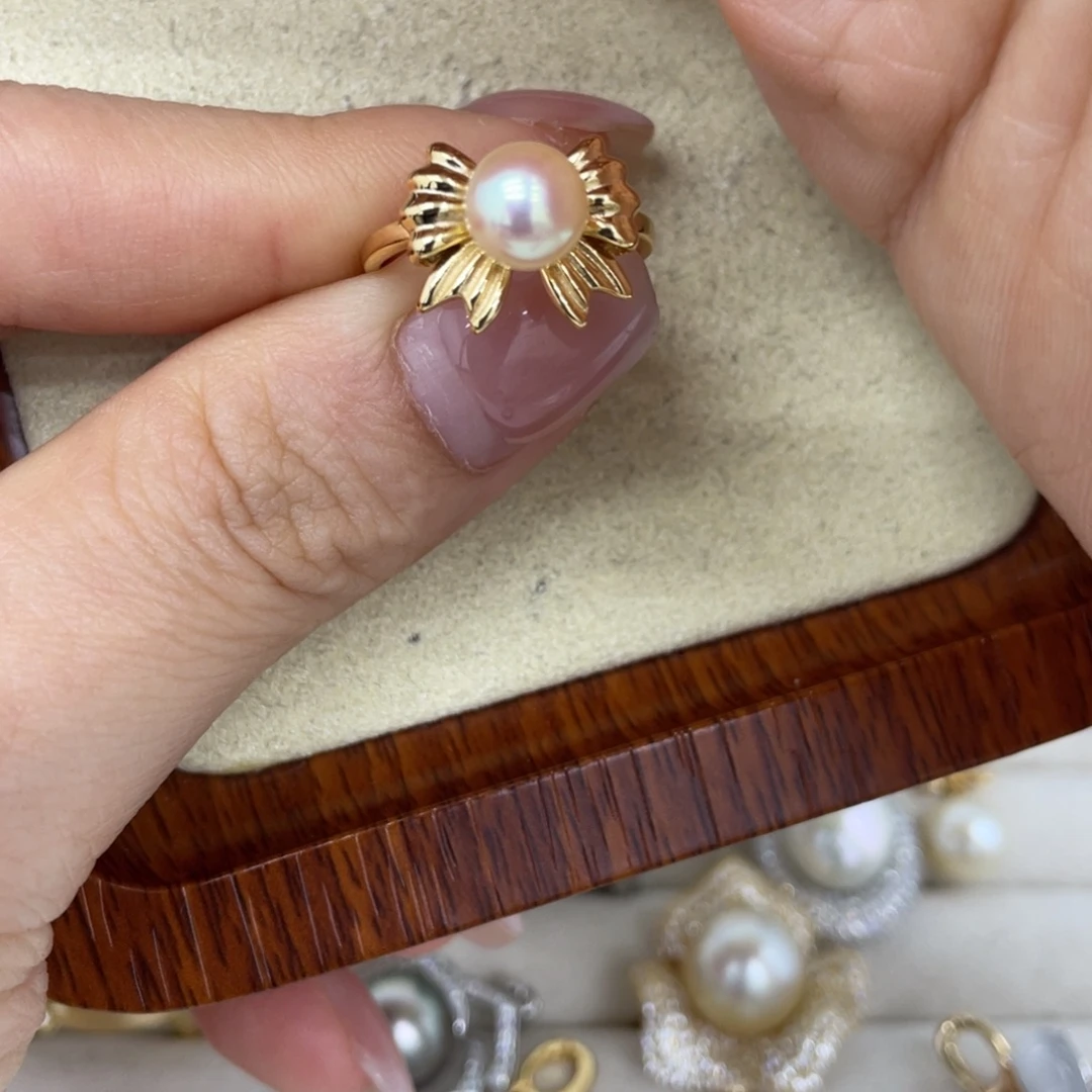海水珍珠戒指银S925镶嵌