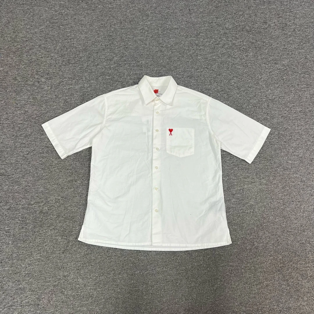 99新 KENZO/肯佐 ami 爱心刺绣 短袖衬衫 39码