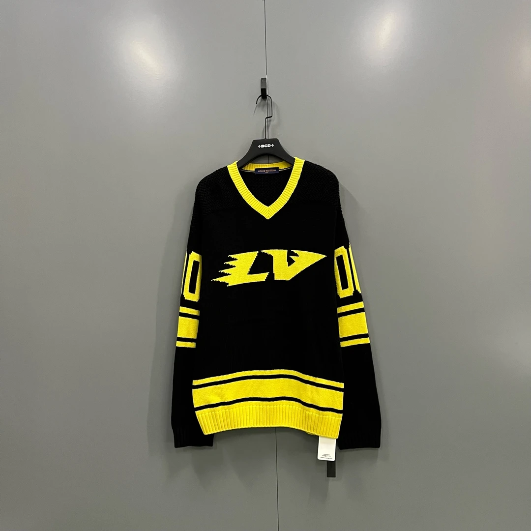 99新 LouisVuitton/路易威登 h923 字母logo条纹毛衣 L码 015966