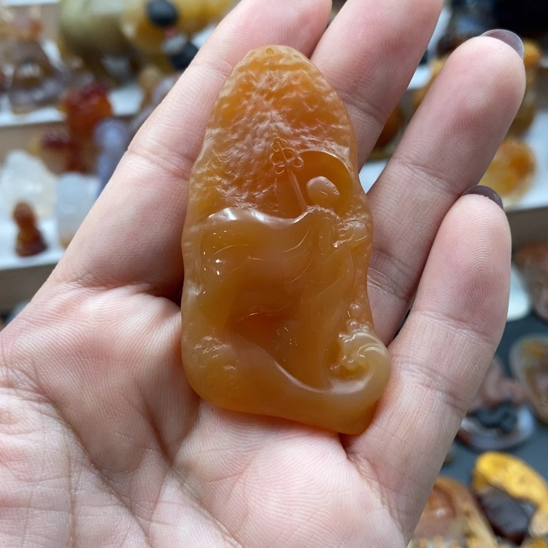 捣***子玛瑙/玉髓未镶嵌挂件