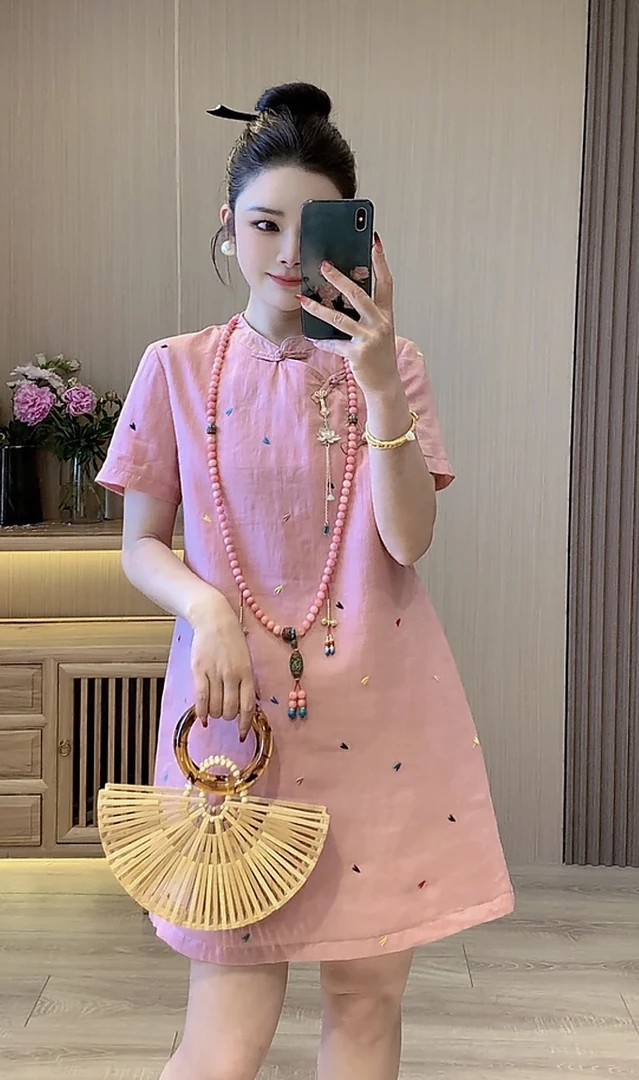 （爱心）大码定制新中式改良旗袍1986