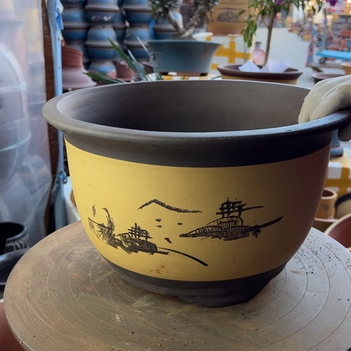 紫砂宜兴紫砂花盆T002大