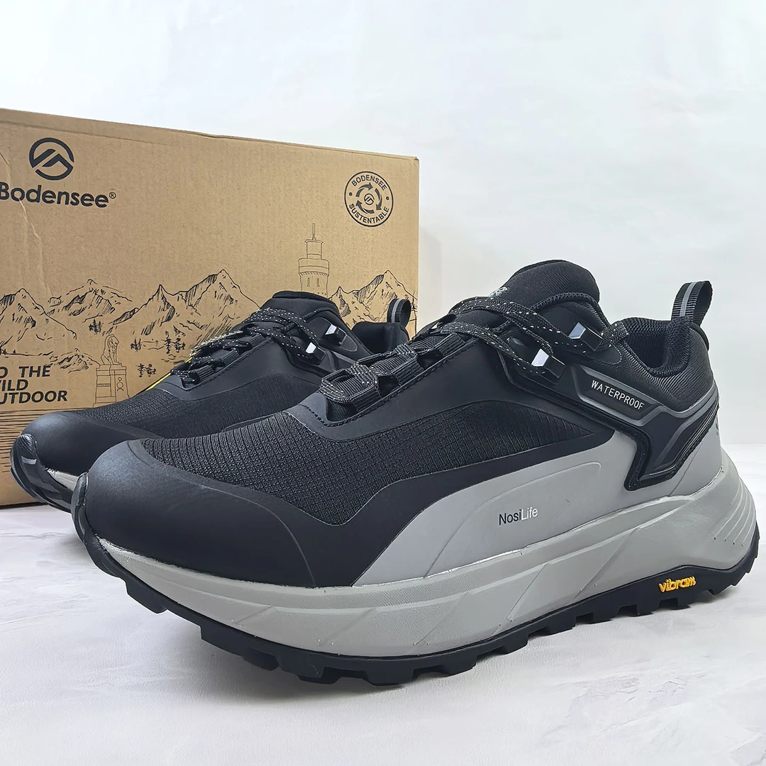 德国外贸户外止滑越野跑鞋男全防水徒步登山鞋黄金底登山鞋Vibram
