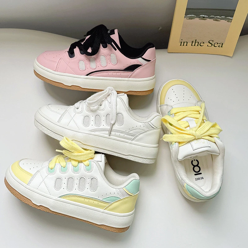 百匡大头鞋ins面包鞋子女秋季百搭小众设计休闲运动板鞋女