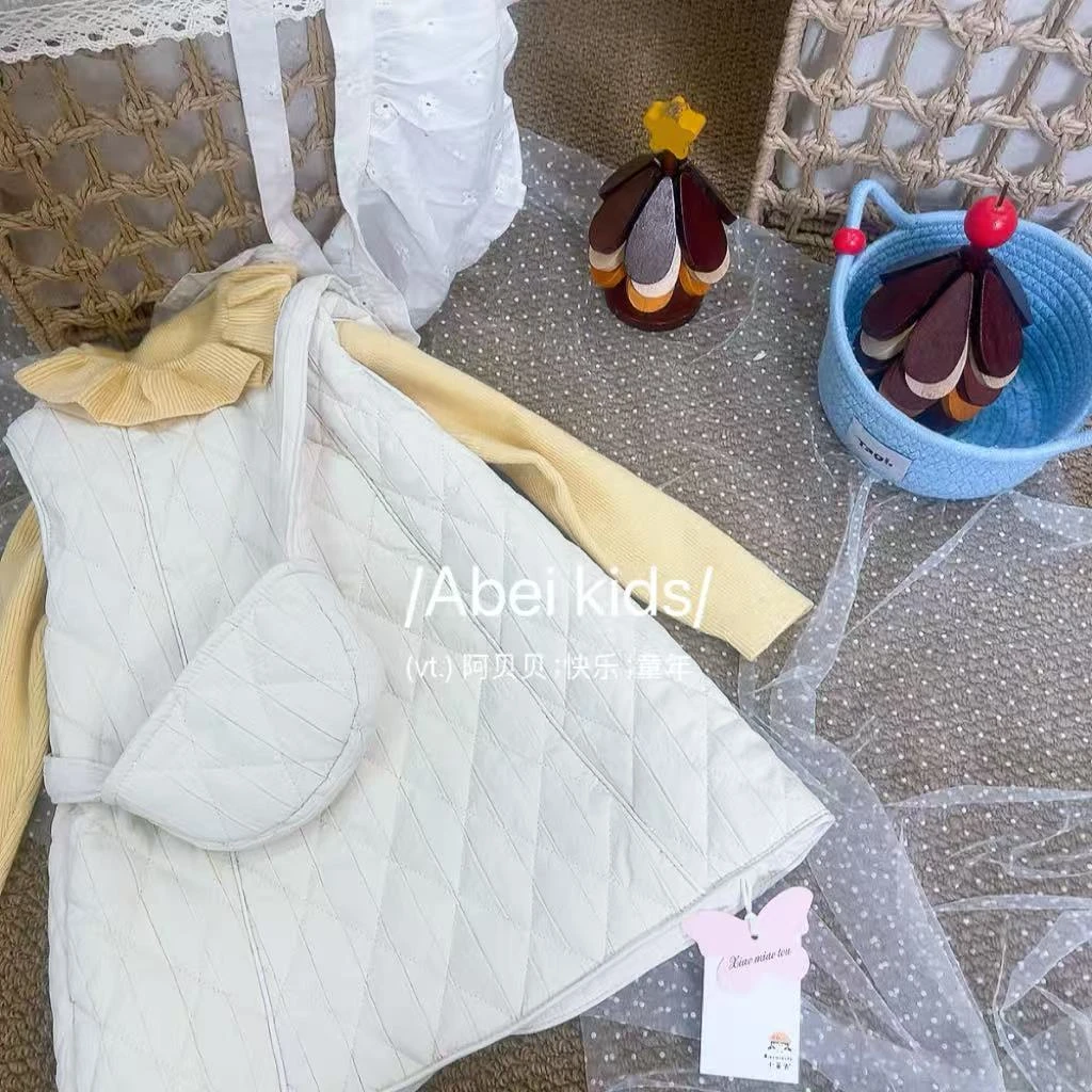 【X19】小苗头25138带包包黄裙子童装