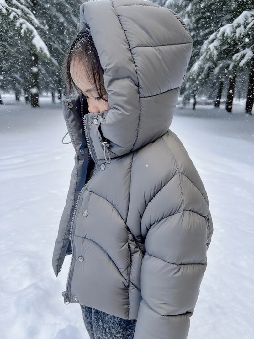 冬季新款男女童时尚百搭连帽韩版时尚宽松保暖加厚90白鹅绒羽绒服