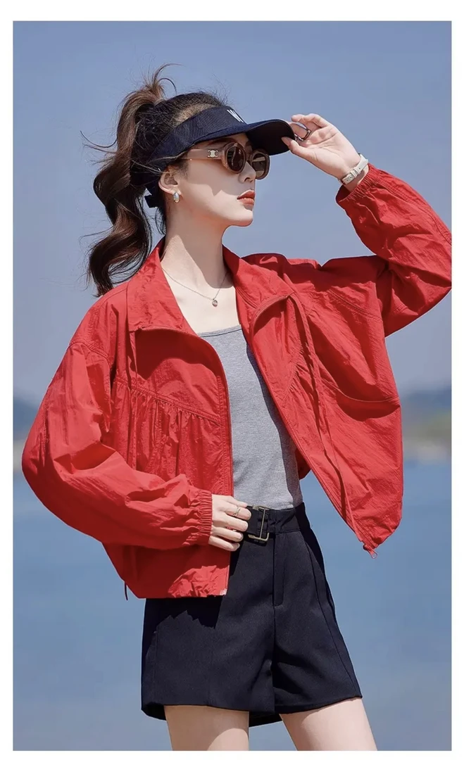 高级感减龄上衣别致独特薄款防晒衣拉链外套女夏