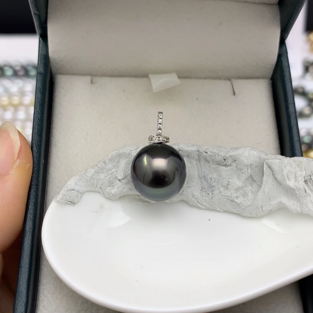 海水珍珠裸珠13-14Mmm镜面大溪地