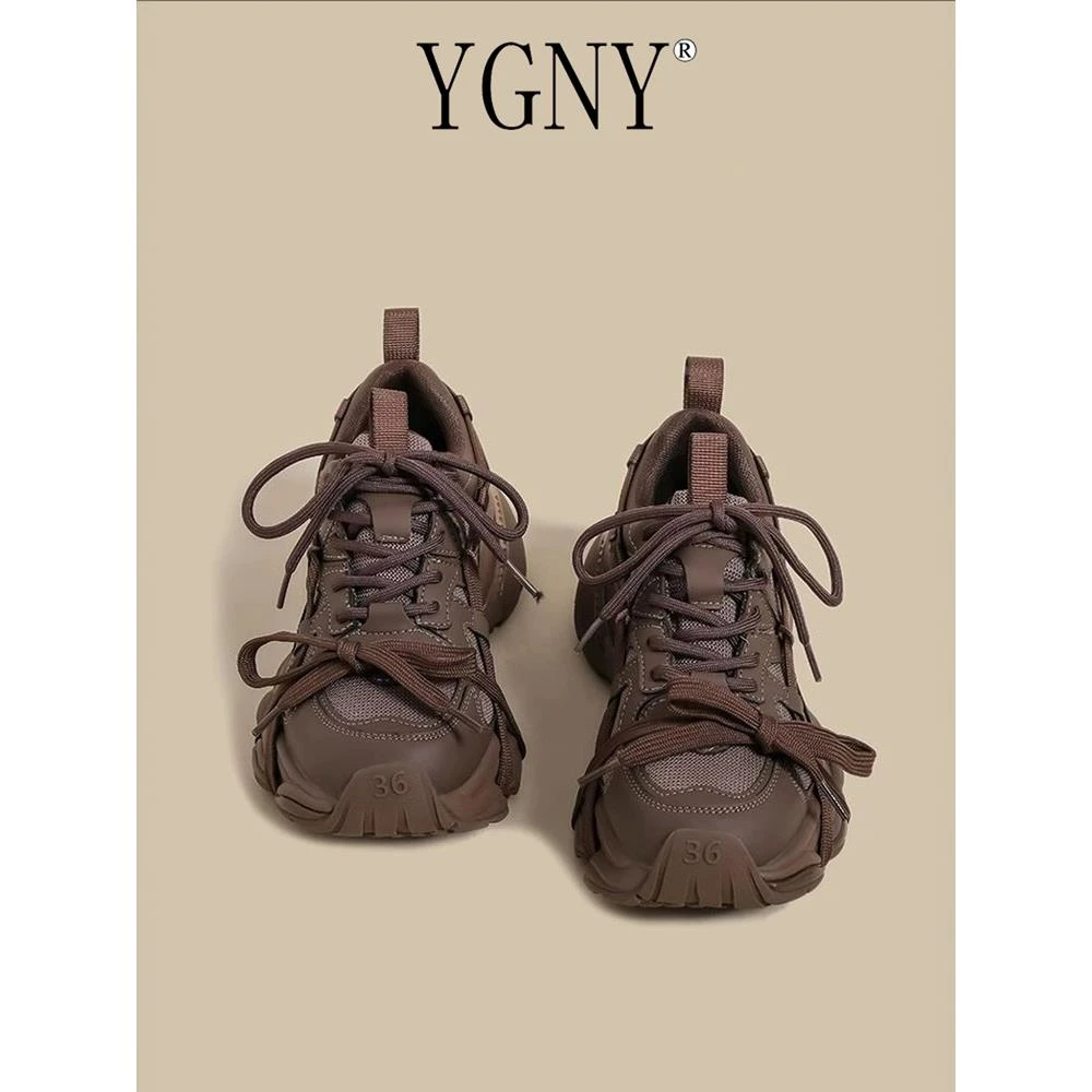 Ygny Dad Shoes女式2025春季新款覆古24秋冬街双鞋带休闲运动鞋潮
