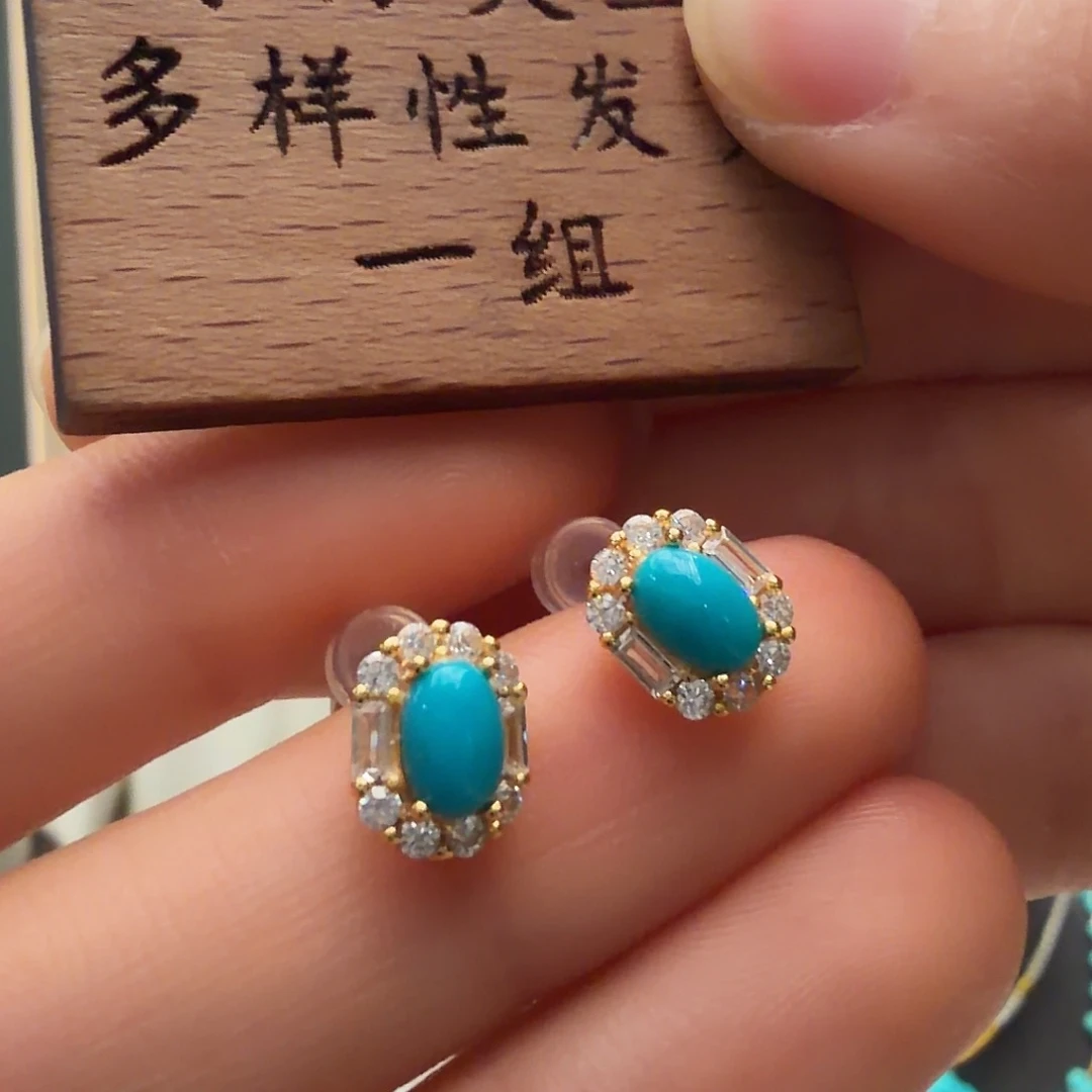 绿松石银S925镶嵌颈饰