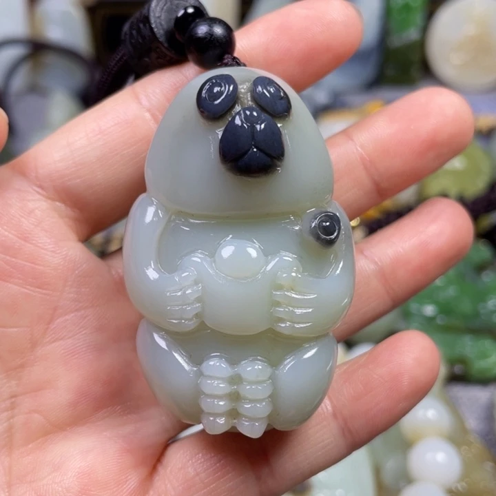 薛***）和田玉未镶嵌挂件