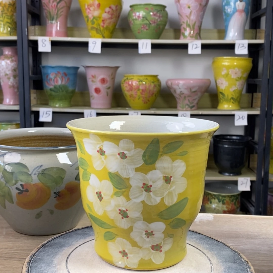 景德镇手工手绘陶瓷花盆
