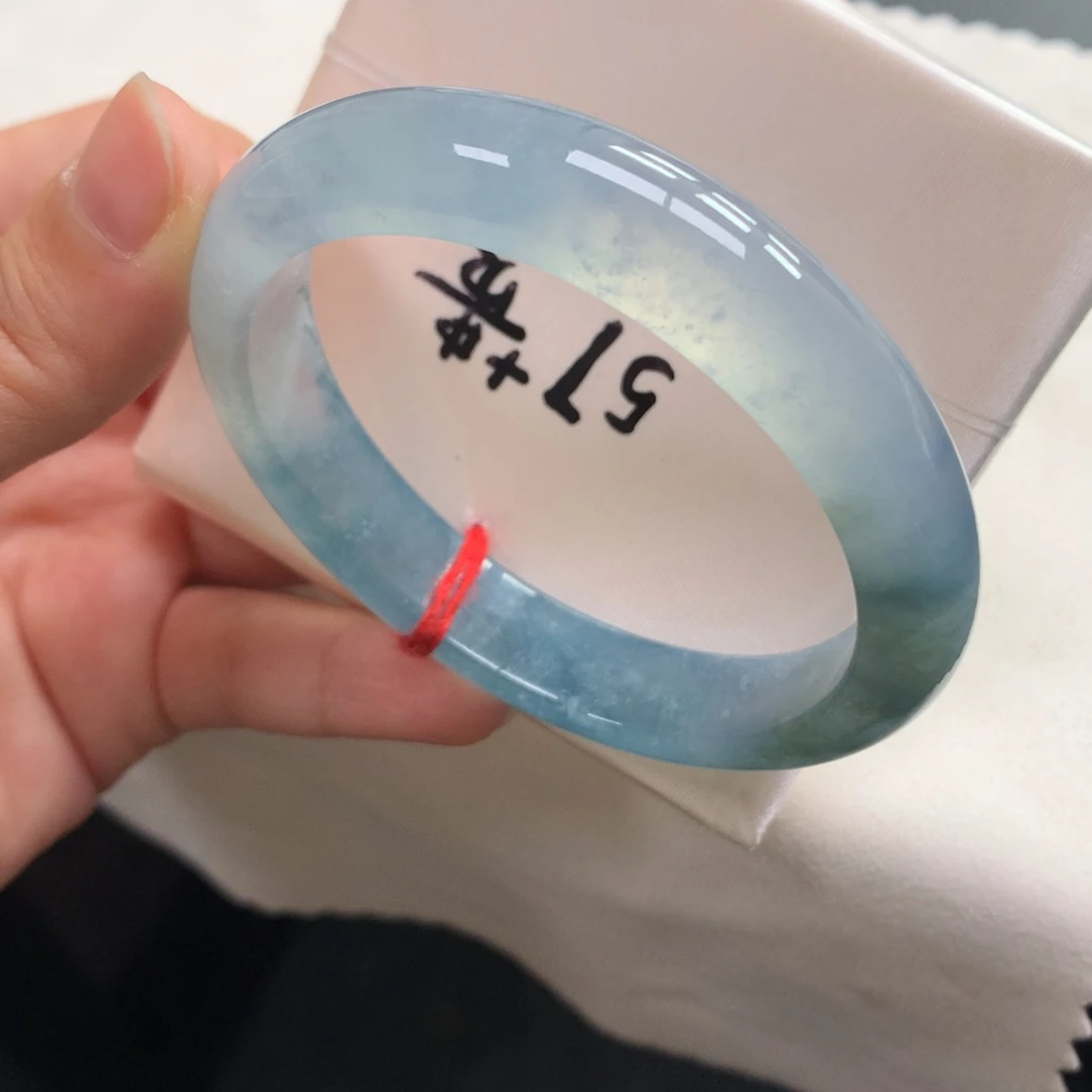 翡翠未镶嵌手镯28号58贵妃牛仔星空蓝限定款