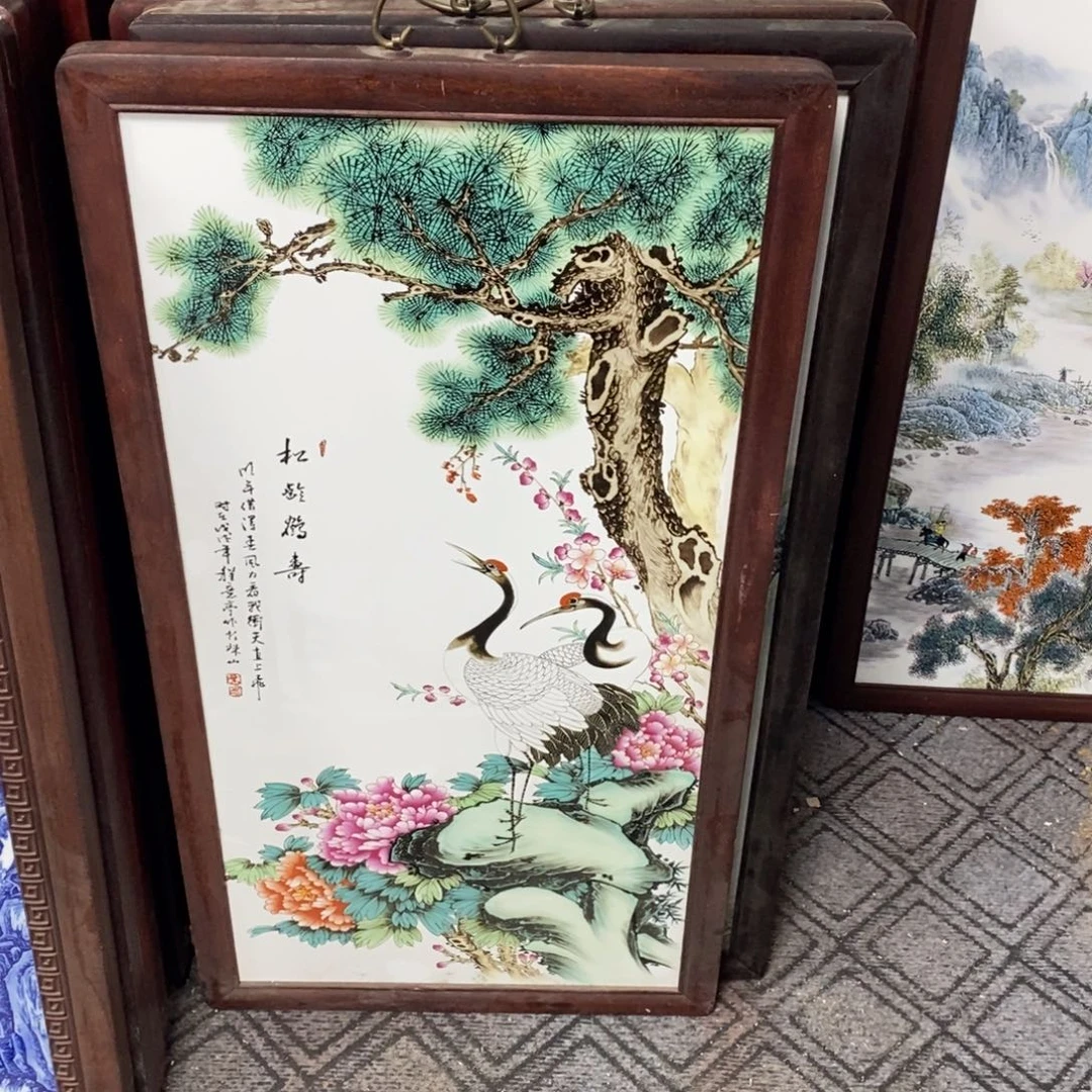 瓷86*46*1景德镇瓷板画柴窑烧制