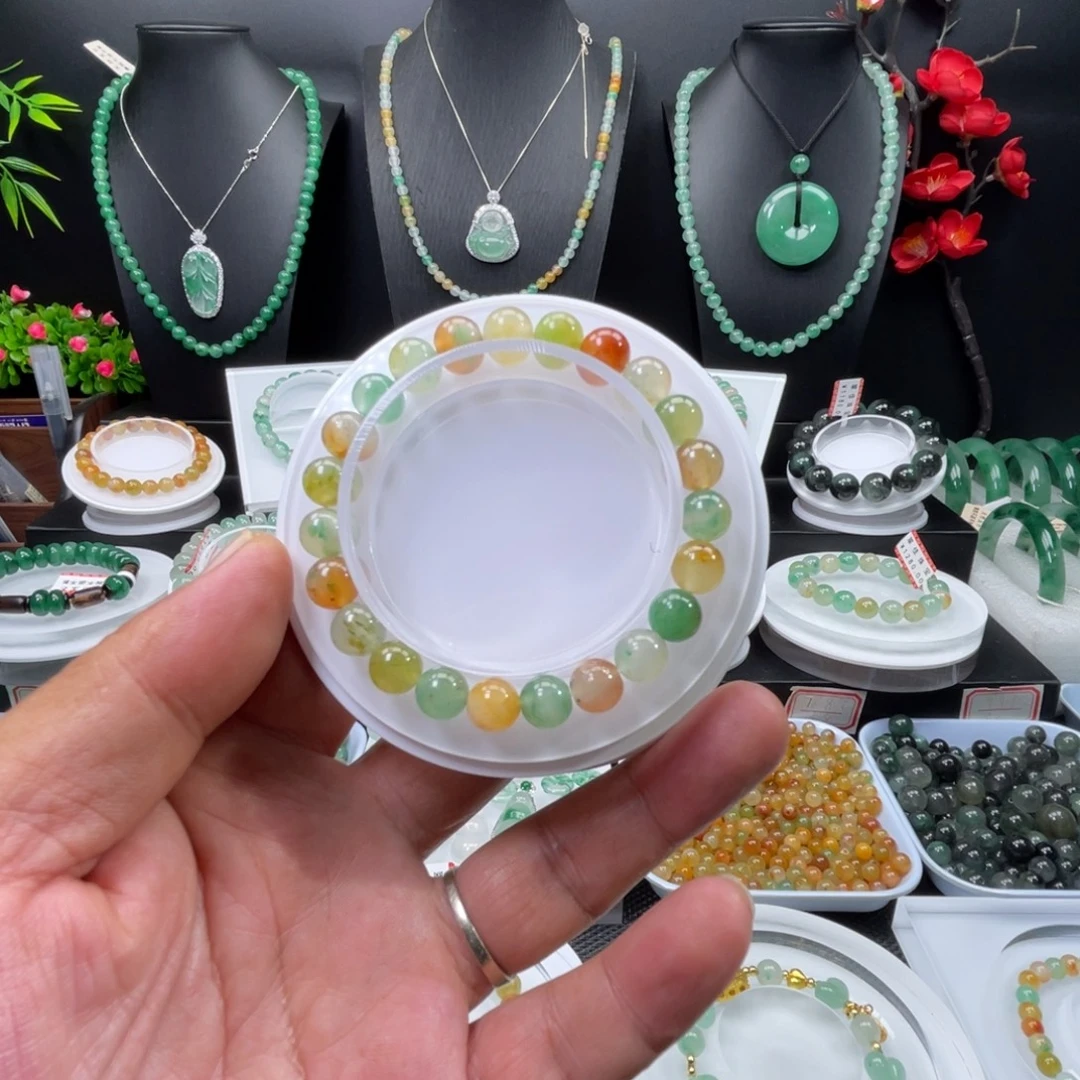 石英质玉（非洲翠）未镶嵌手链微瑕