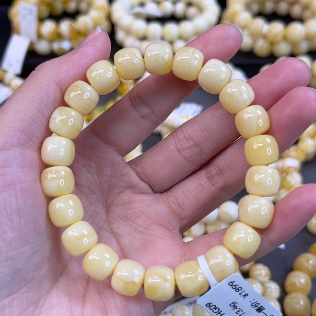 蜜蜡未镶嵌手串10mm奶油浓蜡