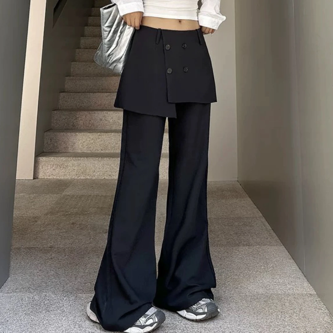 【WFH】28111 加绒款屁帘西装微喇叭裤
