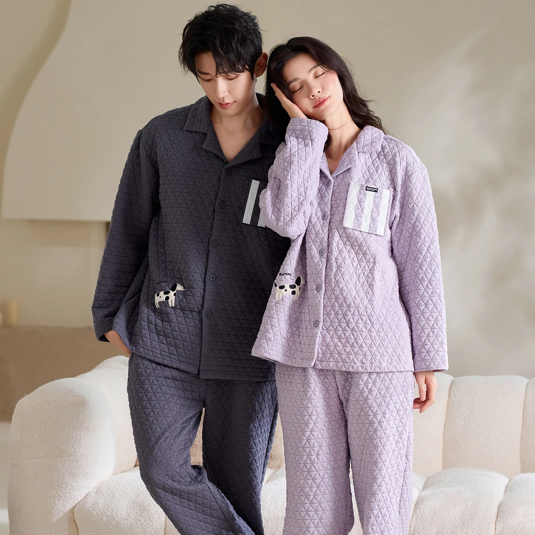 BZSO【姹紫嫣红】纯棉夹层丨冬季家居服加厚睡衣全棉长袖保暖夹层