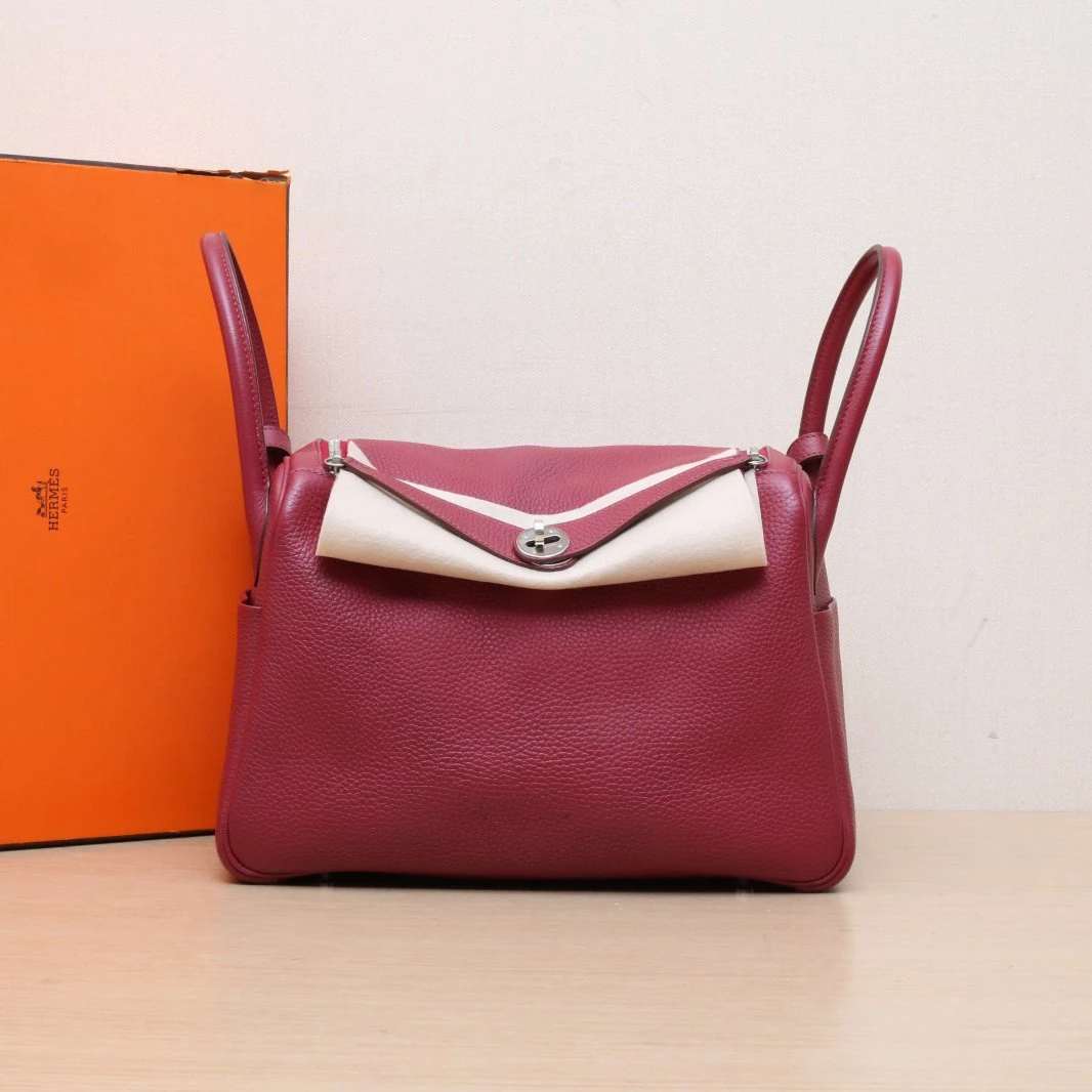 95新 Hermes/爱马仕 【娇】Lindy 30单肩包TC皮T刻银扣 581762