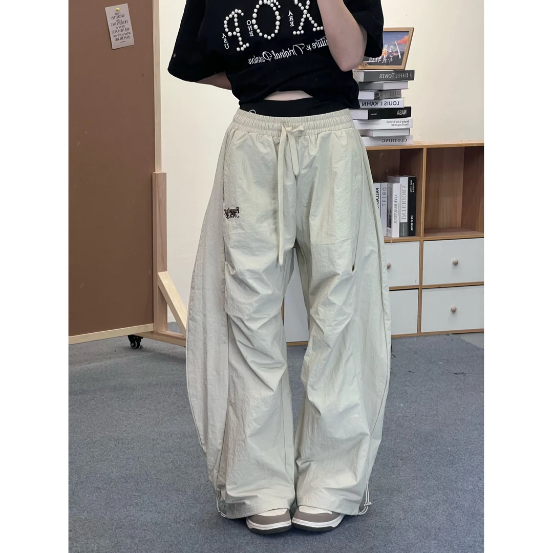 FXOP春夏季轻薄百搭速干裤刺绣宽松透气弯刀裤W018