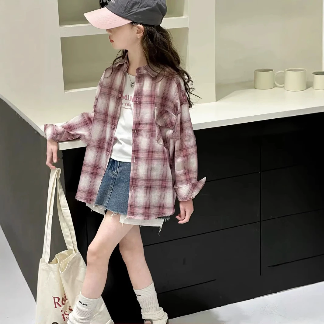 柳柳定制  2025夏季韩版新品童装背心+衬衫中大童两件套  880209
