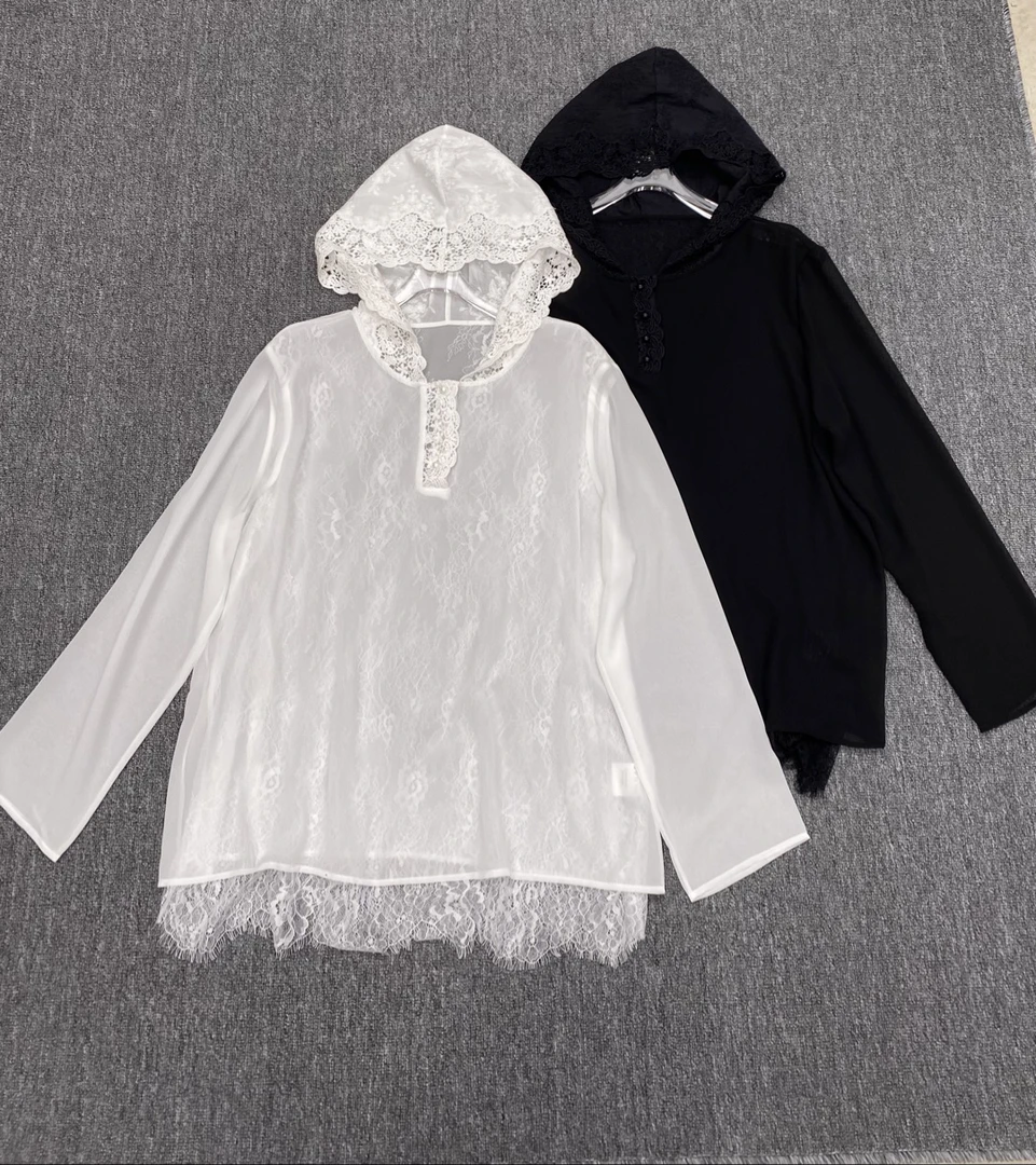 A935梦幻蕾丝连帽防晒