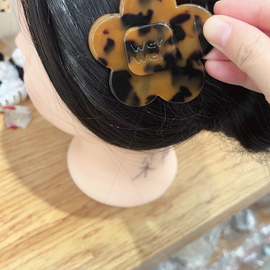 皮质铁合金大号花朵豹纹
