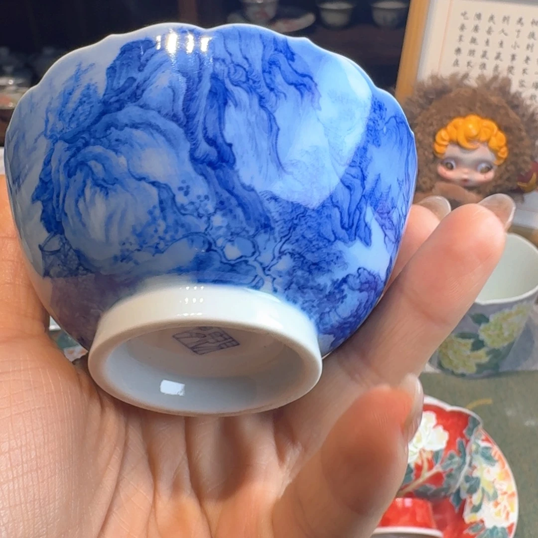 赐闲堂月下山水杯