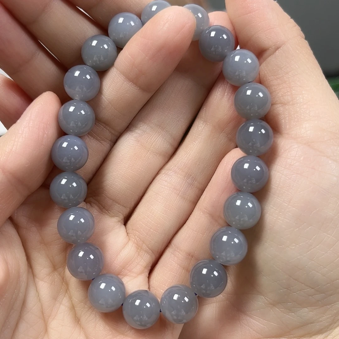 是***佐未镶嵌手串和田玉卡10圆珠珠宝级货头