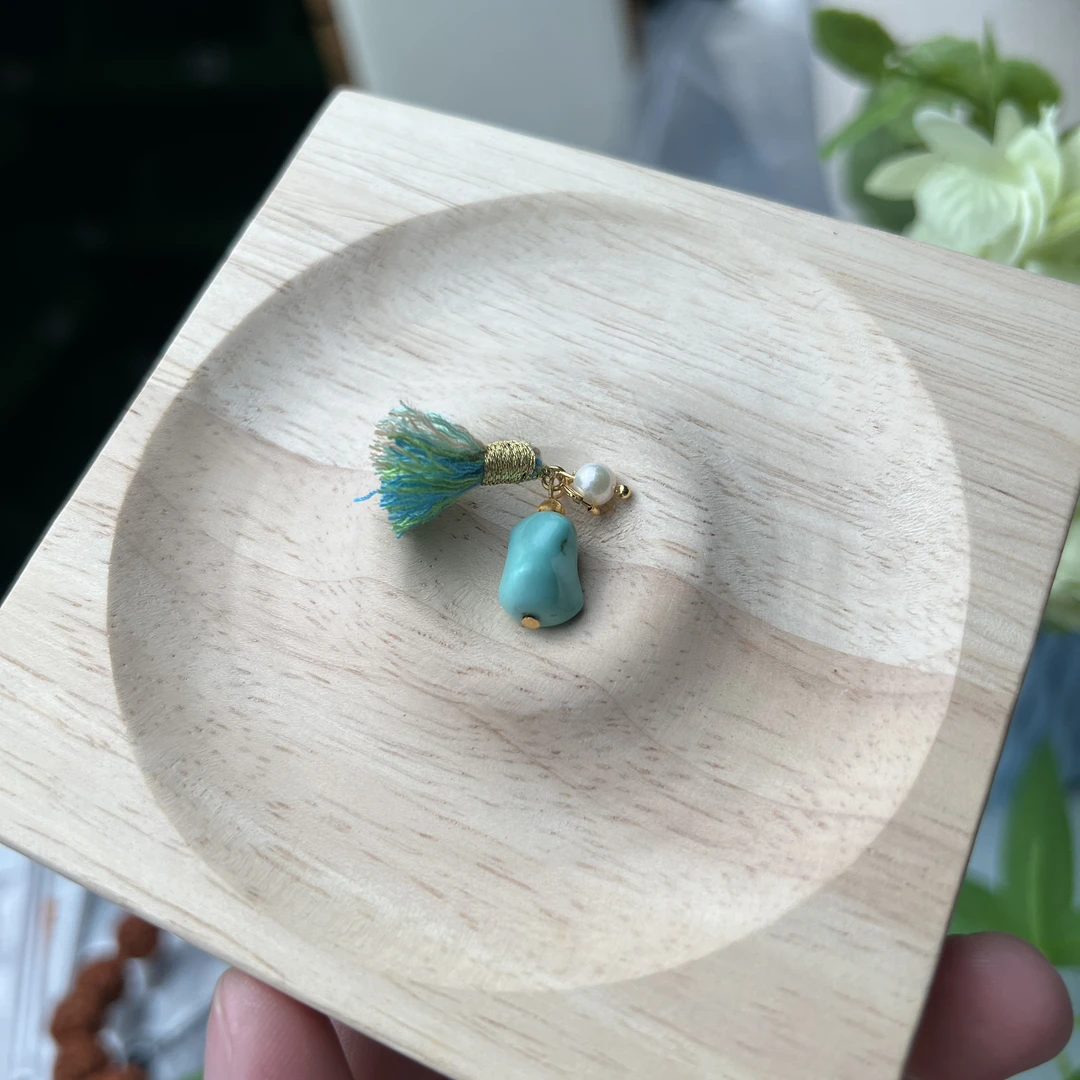 高品质绿松石小提溜吊坠配件S925银